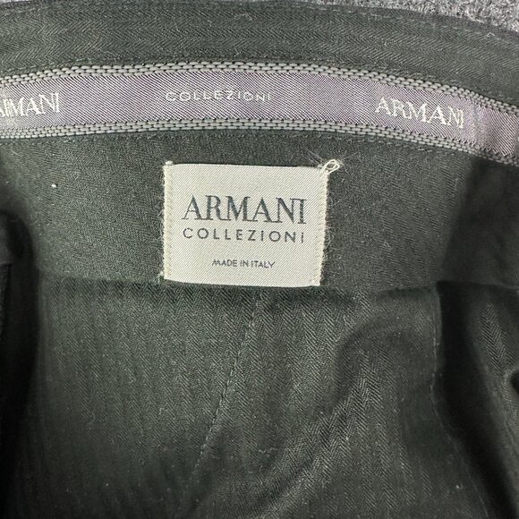 Armani Collezioni Pants Mens 36 Black Wool Blend Stretch Straight Leg Flat Front - Picture 5 of 7